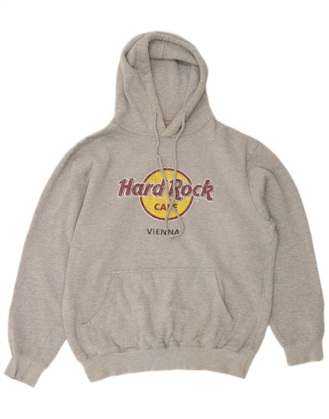 HARD ROCK CAFE Pulover pentru femei Vienna Graphic Hoodie UK 16 mare bumbac gri