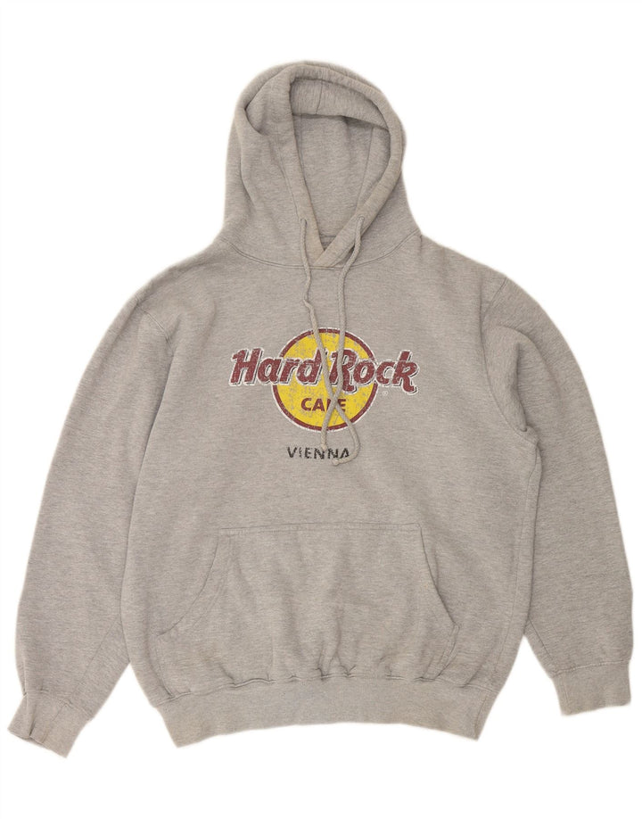 HARD ROCK CAFE Pulover pentru femei Vienna Graphic Hoodie UK 16 mare bumbac gri