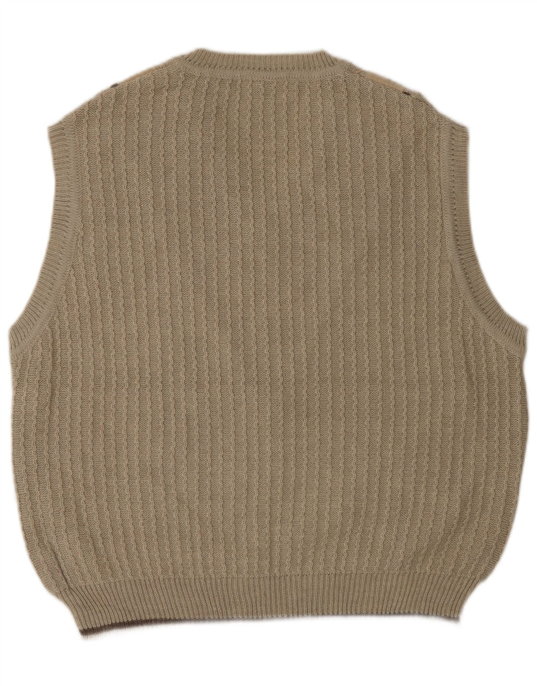 SERGIO BARBIERI Mens Vest Tank Top IT 50 Medium Beige Lână