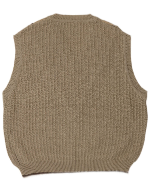 SERGIO BARBIERI Mens Vest Tank Top IT 50 Medium Beige Lână