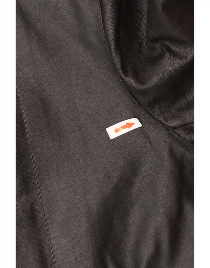 Jachetă pentru motociclist din piele vintage pentru bărbați UK 38 Medium Black