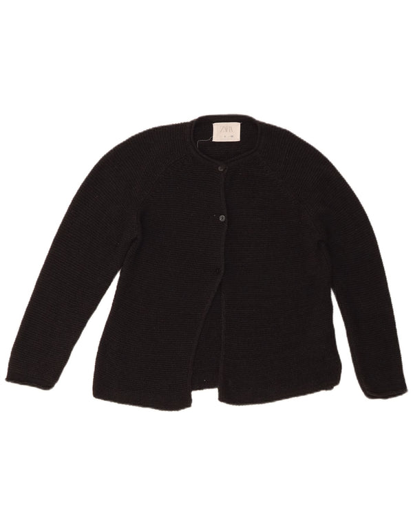 Zara Girls Cardigan Sweater 7-8 Years Black Acrylic
