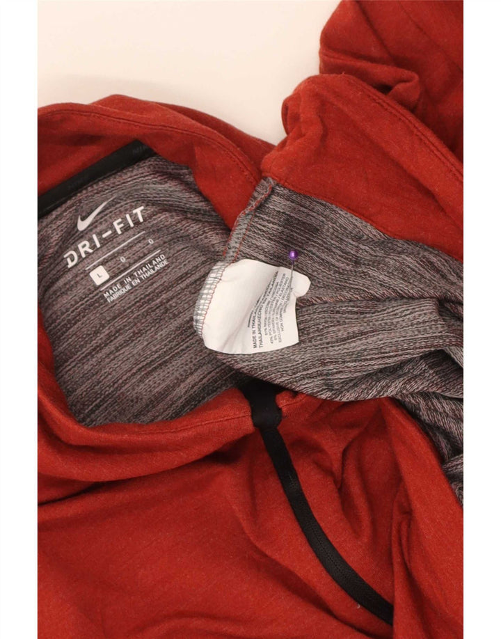 Hanorac pentru bărbați Nike Dri Fit, cu fermoar și gât, Jumper mare, roșu, raion