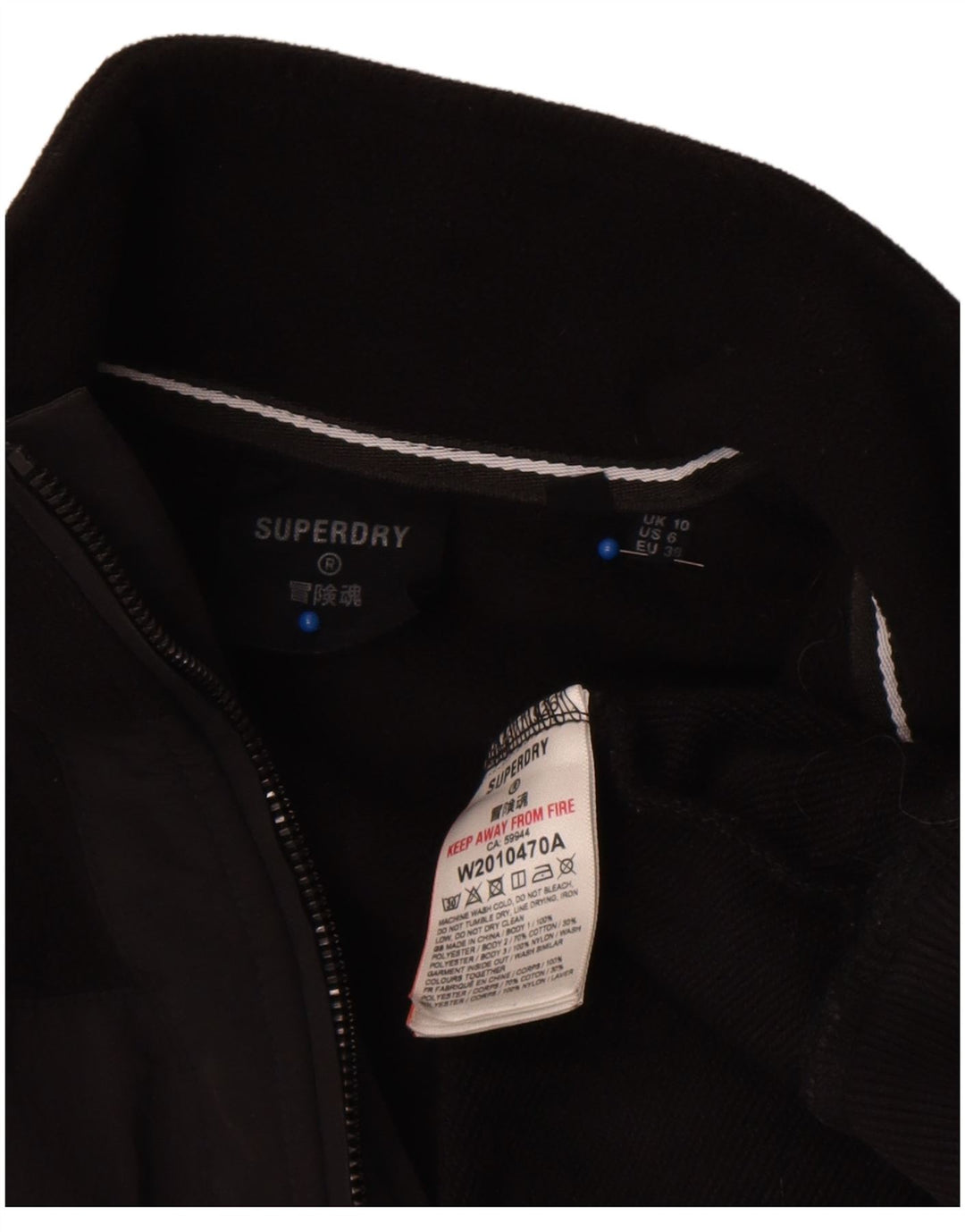 Pulover supradimensionat pentru femei Superdry UK 10, mic, negru, color block