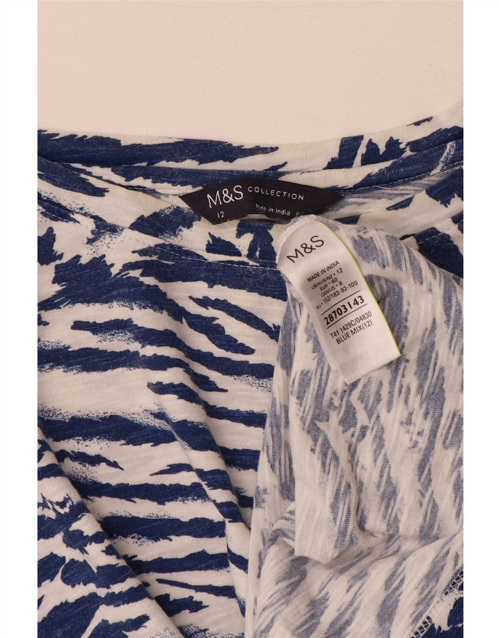 Marks & Spencer Top pentru femei cu mânecă lungă UK 12 Medium Bleumarin Animal Print