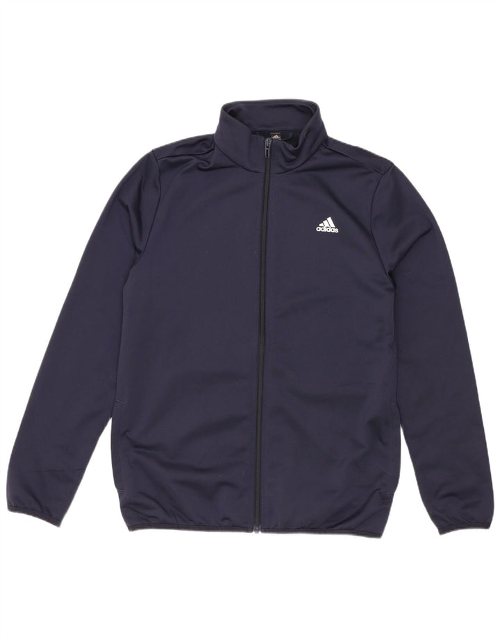Jachetă de top pentru trening cu grafic pentru băieți Adidas 13-14 ani poliester bleumarin