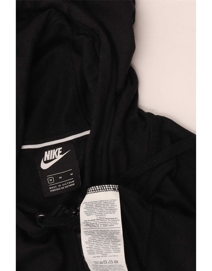 Pulover Nike Crop Oversized Zip Hoodie pentru femei UK 14 Poliester mediu negru