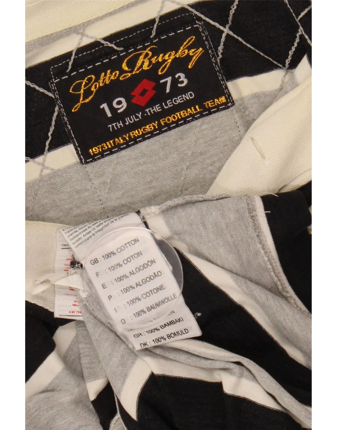 Tricou polo rugby cu mânecă lungă pentru bărbați LOTTO, cu dungi negre medii