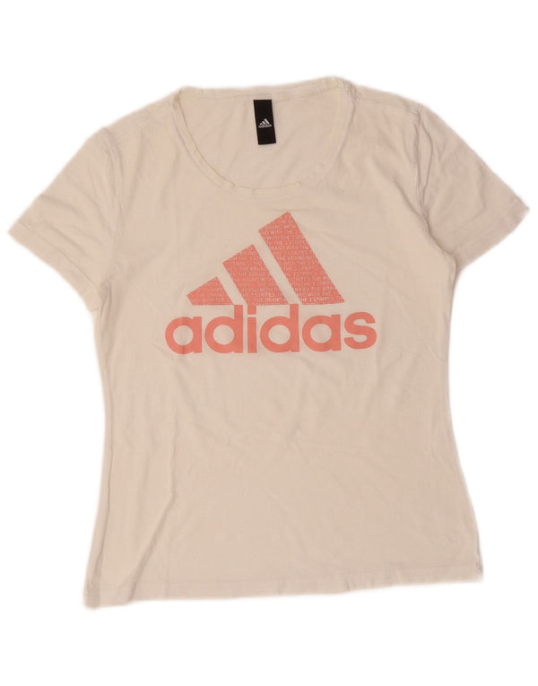 Tricou grafic ADIDAS pentru femei Top UK 12 Medium White Bumbac