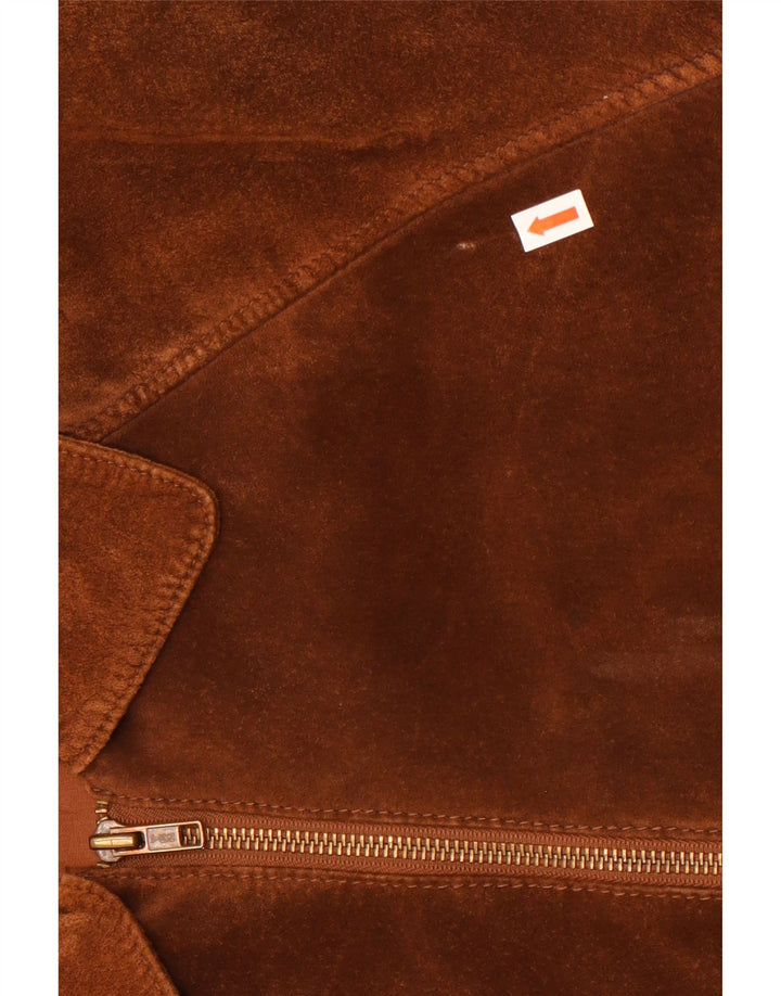 Jacheta de piele intoarsa pentru femei Conbipel IT 44 maro mediu din piele