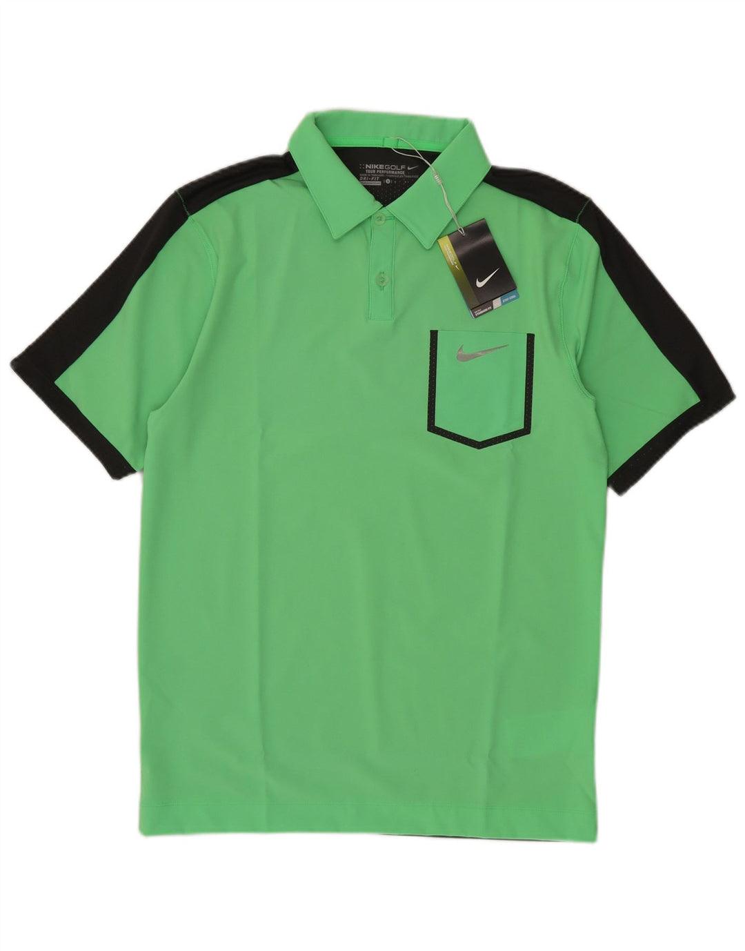 Tricou polo Nike pentru bărbați Dri Fit, mic, verde, poliester color bloc