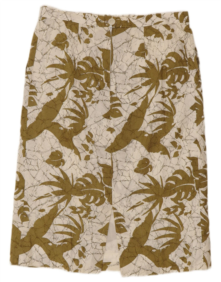 Fusta Dreaptă Vintage Femei W30 Verde Mediu Floral
