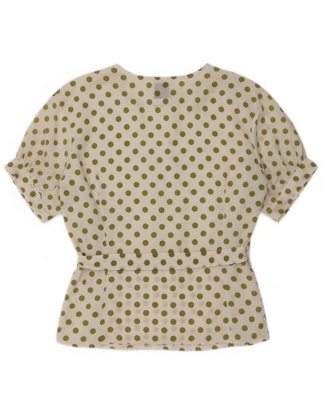 Bluză cămașă cu mânecă scurtă pentru femei Benetton IT 44 Medium White Polka Dot