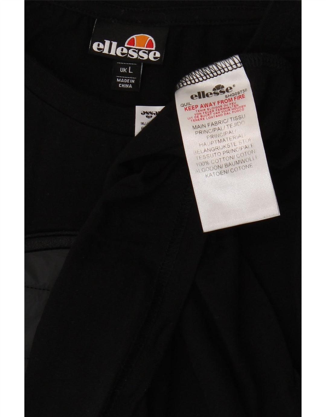 Tricou grafic pentru bărbați Ellesse Top mare din bumbac negru
