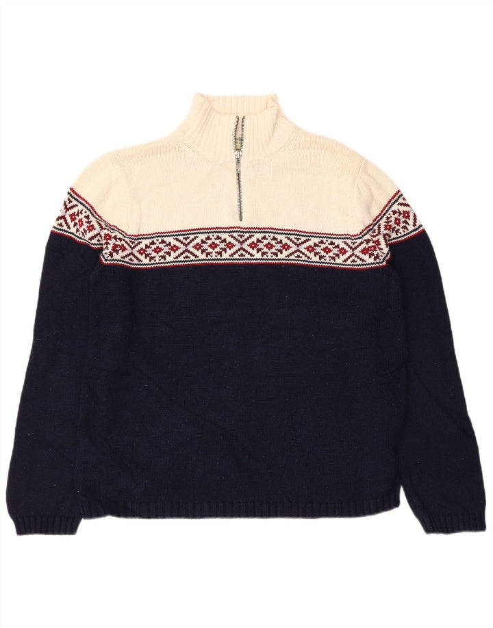 EDDIE BAUER Pulover pentru femei cu fermoar și gât UK 14 Medium Bleumarin