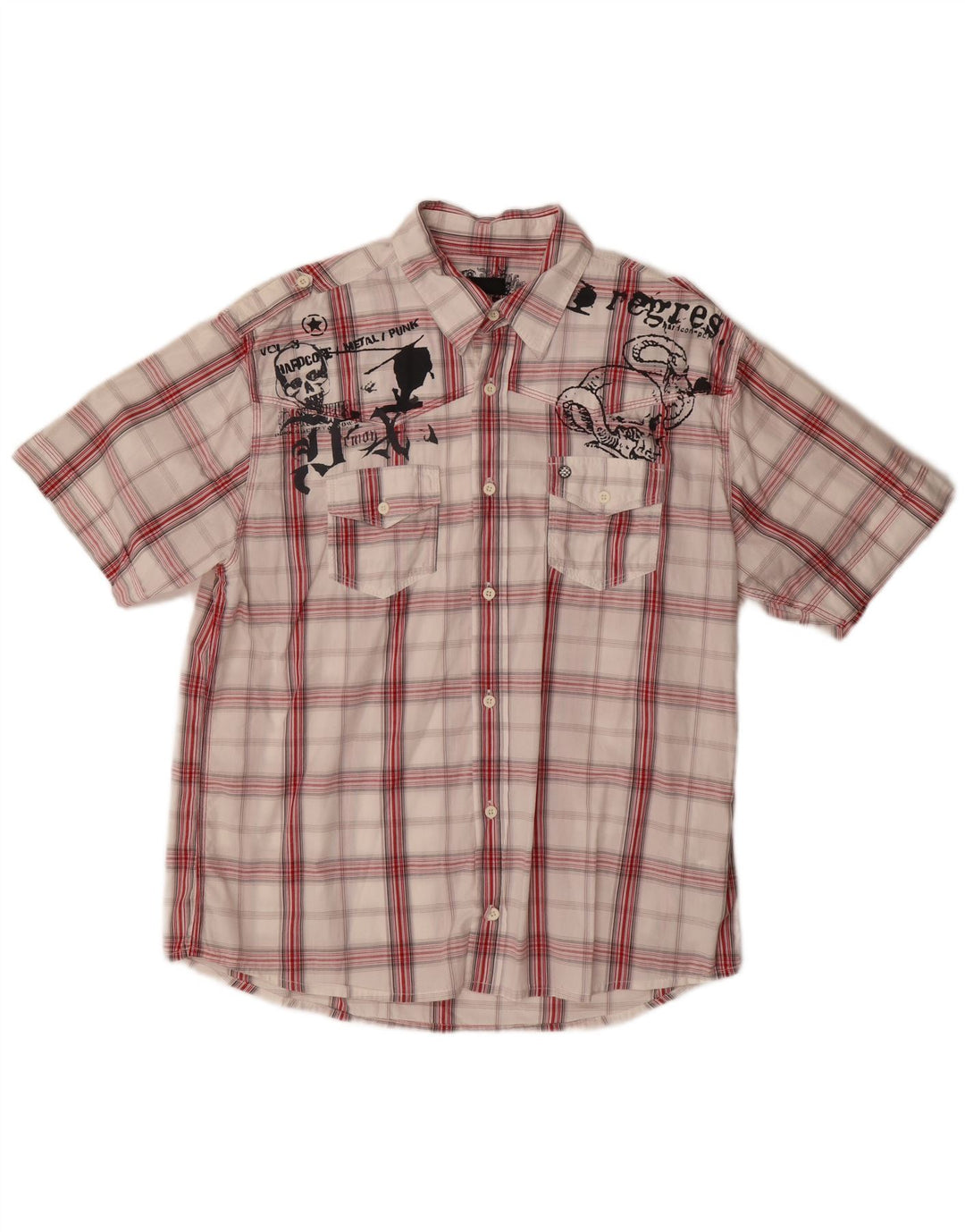 Cămașă cu mânecă scurtă pentru bărbați, XL, roșu, din bumbac