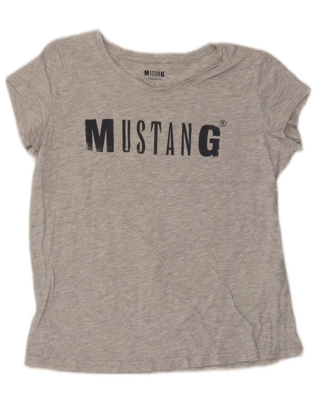 MUSTANG Tricou cu grafic pentru femei Top UK 14 Medium Gri Pete Bumbac