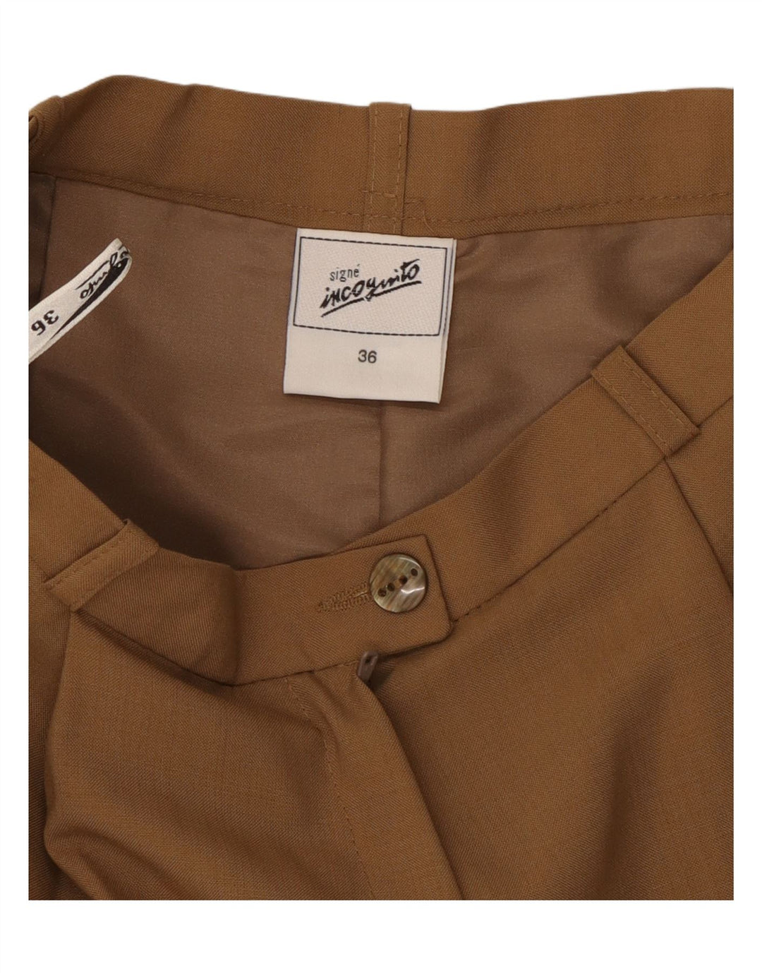 Pantaloni scurti chino VINTAGE pentru femei cu talie înaltă IT 36 XS W24 maro poliester