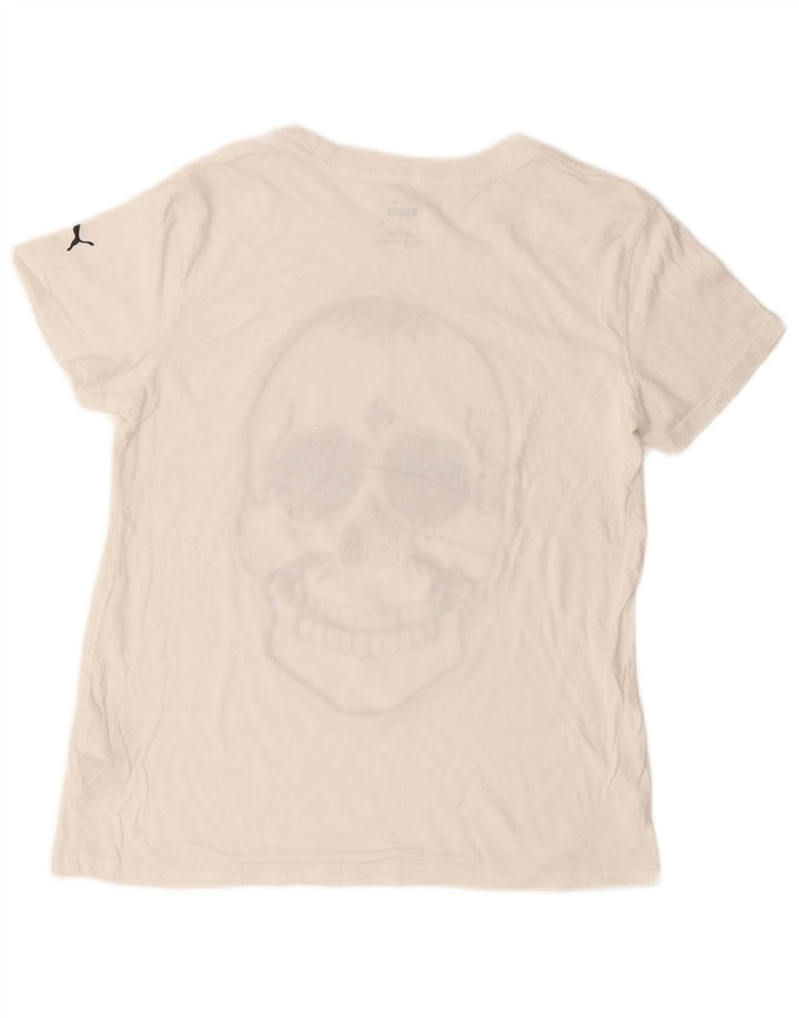 Tricou grafic PUMA pentru bărbați Top mic din bumbac alb