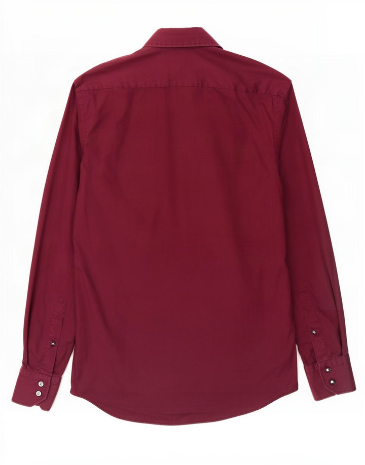 Cămașă pentru bărbați Hugo Boss Regular Fit Mărimea 38 15 Bumbac Burgundy mediu