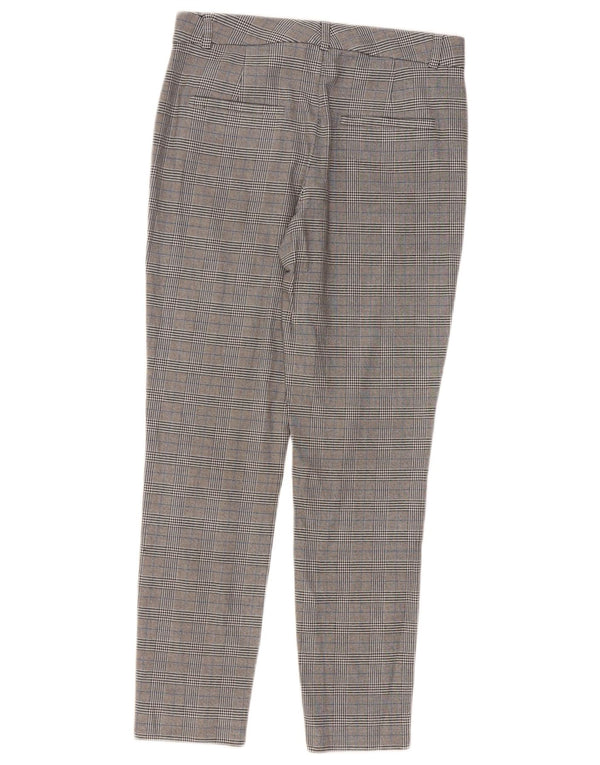 Massimo Dutti Womens Slim Chino Trousers EU 34 2XS W24 L26 Grey Houndstooth
