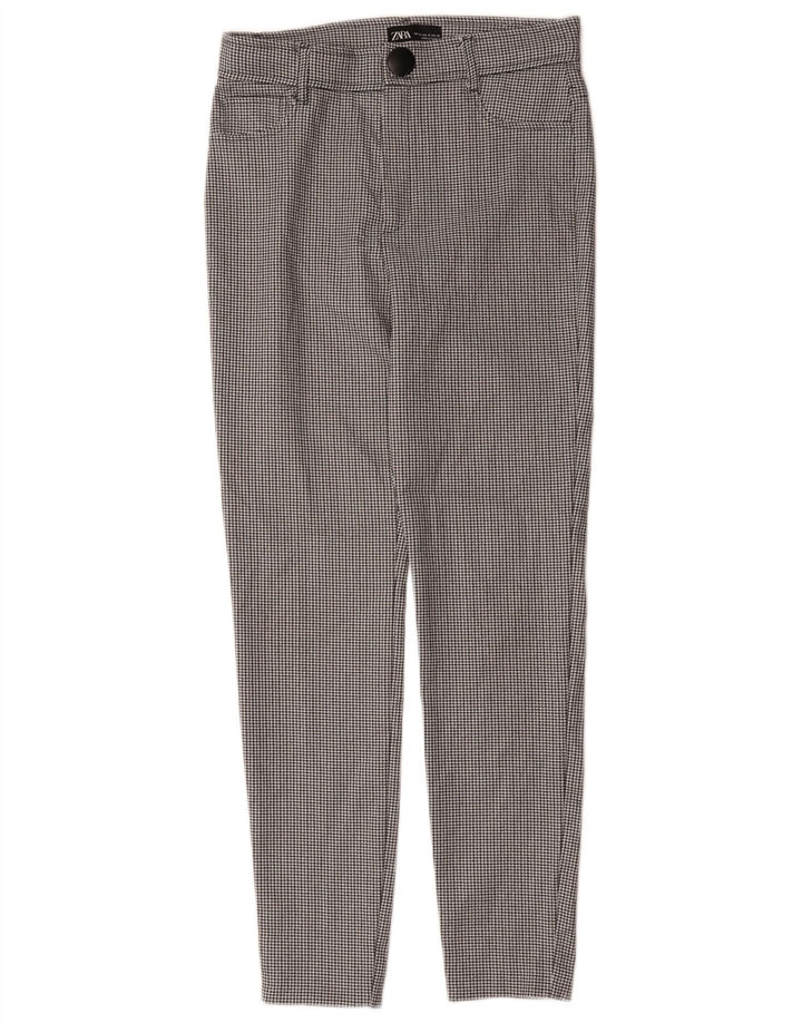 Pantaloni casual slim pentru femei Zara Mediu L28 L27 Black Houndstooth