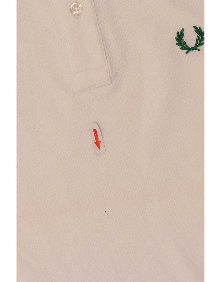 Cămașă polo pentru bărbați Fred Perry, ușor și elastic, bumbac alb mediu