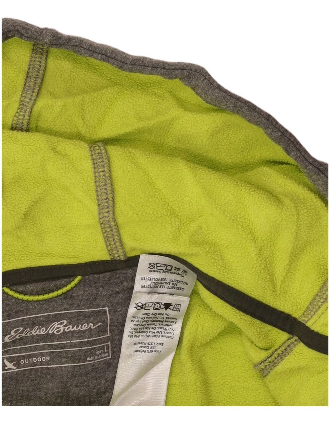 EDDIE BAUER Pulover cu capotă cu fermoar pentru bărbați, mare, gri, poliester