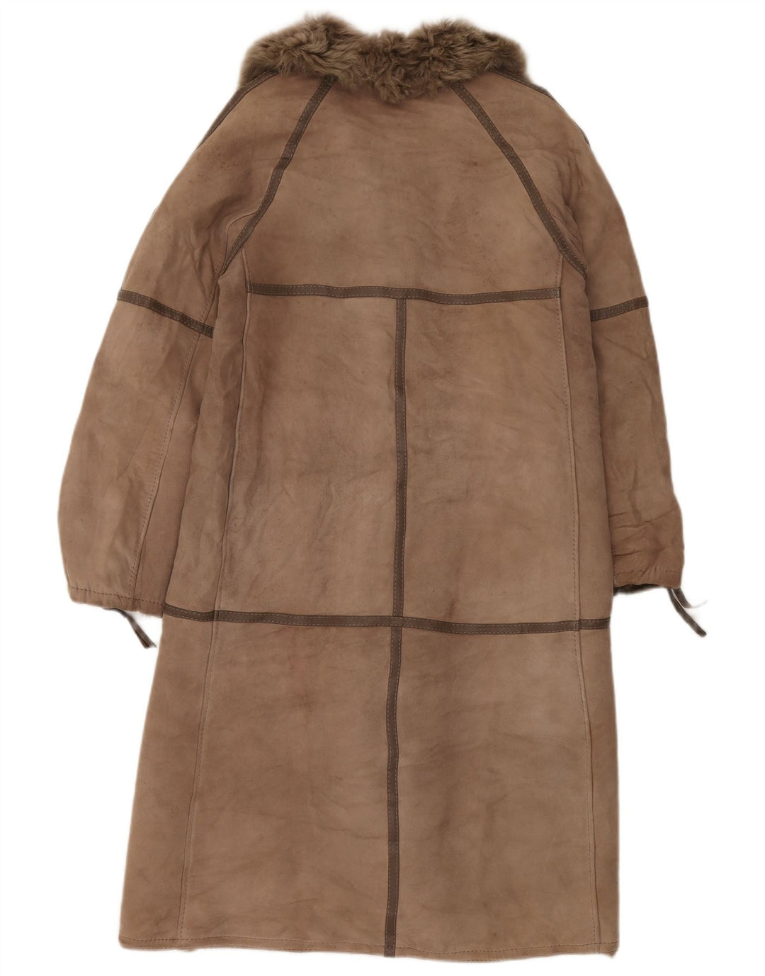 Palton din shearling pentru femei VINTAGE UK 14 Bej mediu