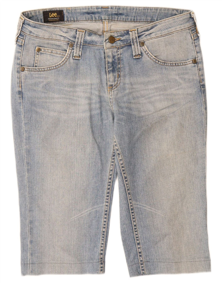 Bermude denim Lee pentru femei W31, bumbac albastru mediu
