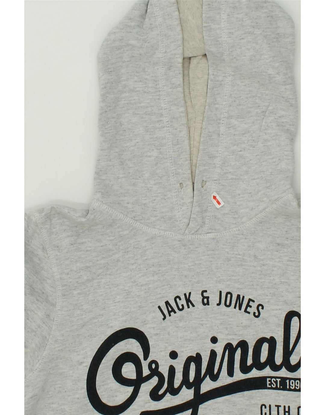 JACK & JONES Mens Graphic Hoodie Jumper Medium Grey Cotton Vintage Jack & Jones and Second-Hand Jack & Jones from Messina Hembry 