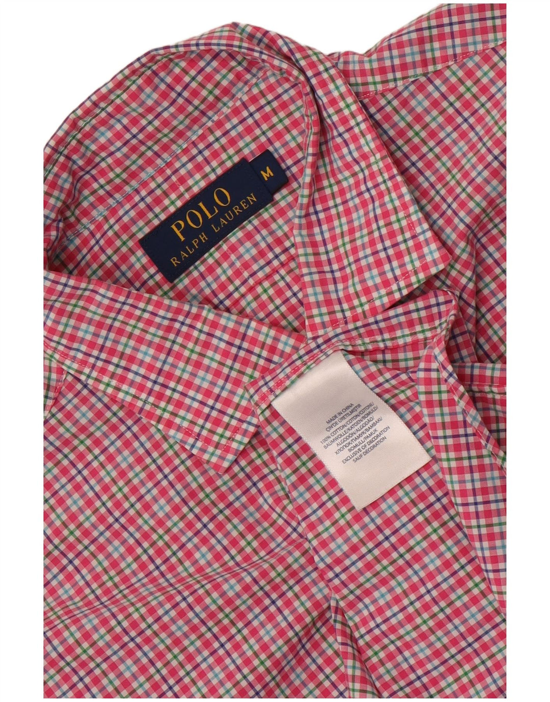 Cămașă Polo Ralph Lauren pentru bărbați, bumbac cu carouri roz mediu