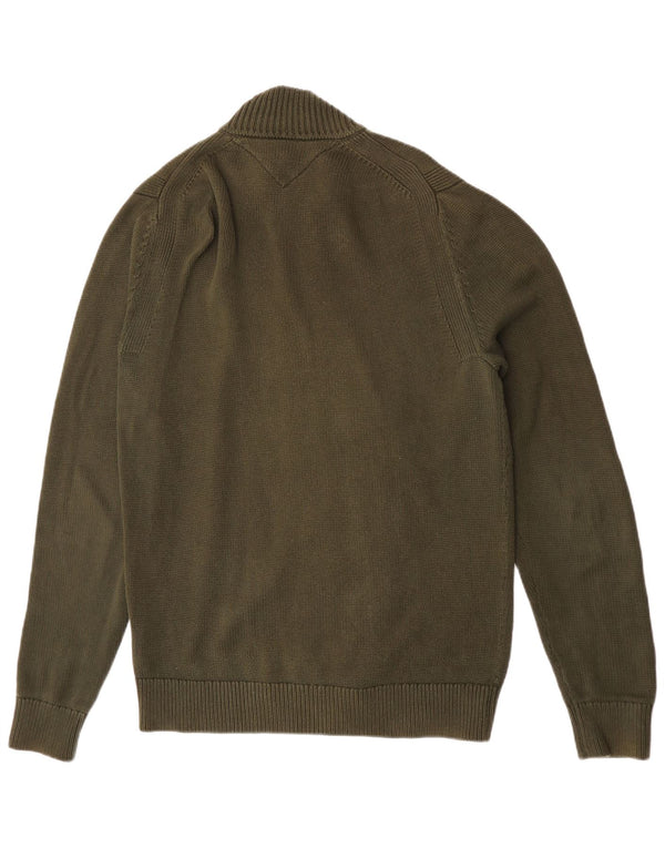 Pulover cardigan pentru bărbați Tommy Hilfiger, bumbac verde XL