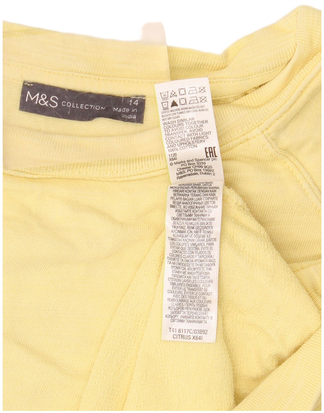 Pulover pentru damă Marks & Spencer, mare, galben, bumbac