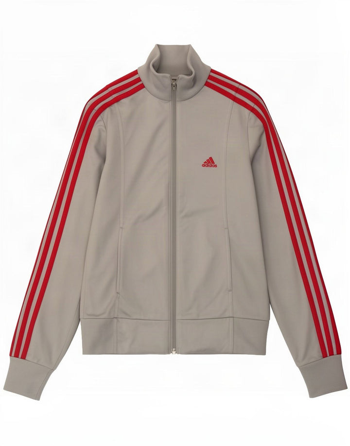 Jachetă de trening pentru femei Adidas UK 10, poliester, gri mic