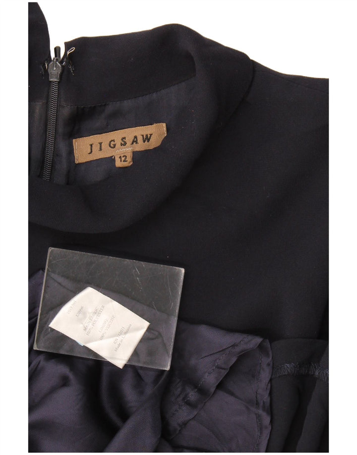Jigsaw Rochie A-Line pentru Femei cu mâneci 3/4 UK 12 Mediu Bleumarin Poliester