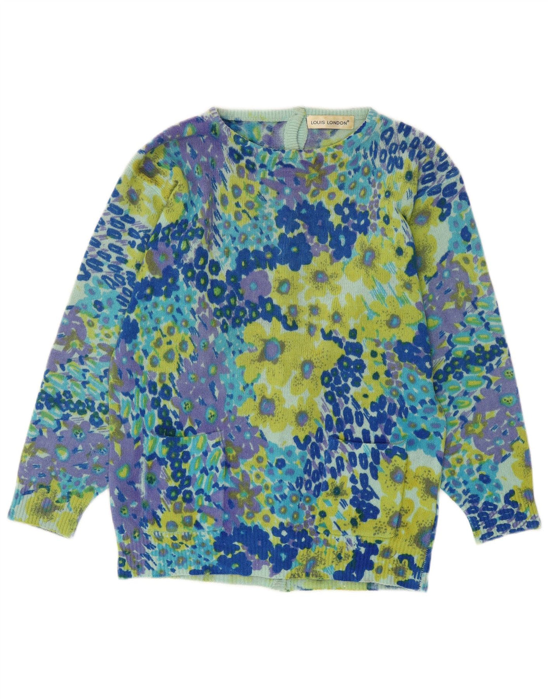 LOUIS LONDON Pulover cardigan pentru femei EU 38 Medium Blue Animal Print