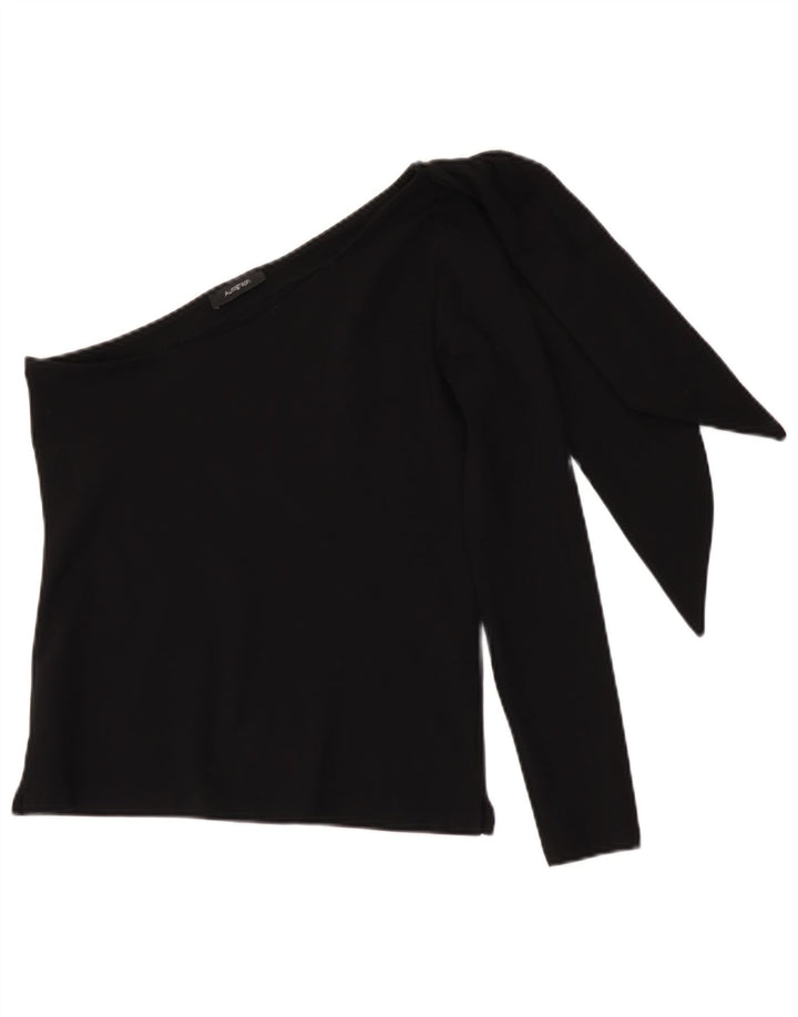 Top pentru femei Marks & Spencer cu un singur umăr UK 10 Small Black Viscose