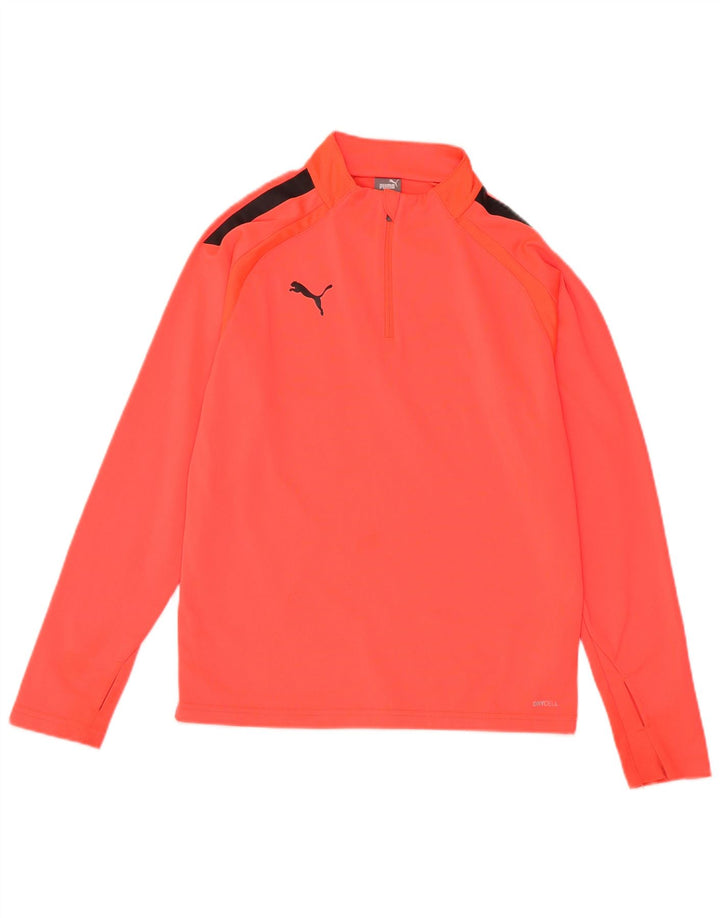 Trening PUMA pentru băieți, cu fermoar și gât, cu pulover, 11-12 ani, roșu colorblock