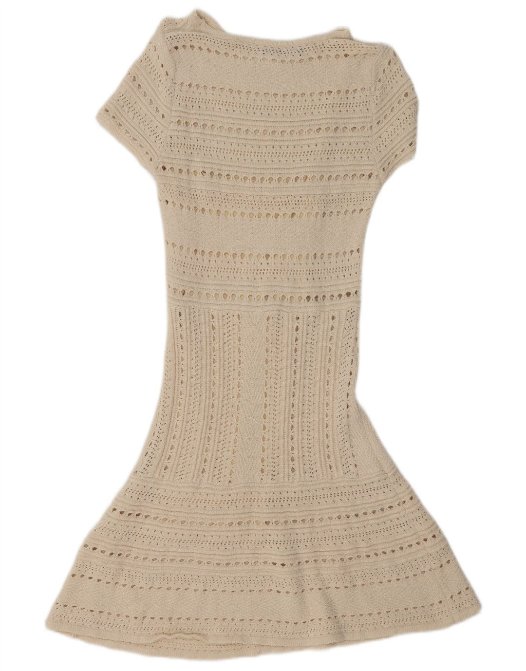 Rochie jumper cu mâneci scurte pentru femei Zara UK 12 Medium Off White