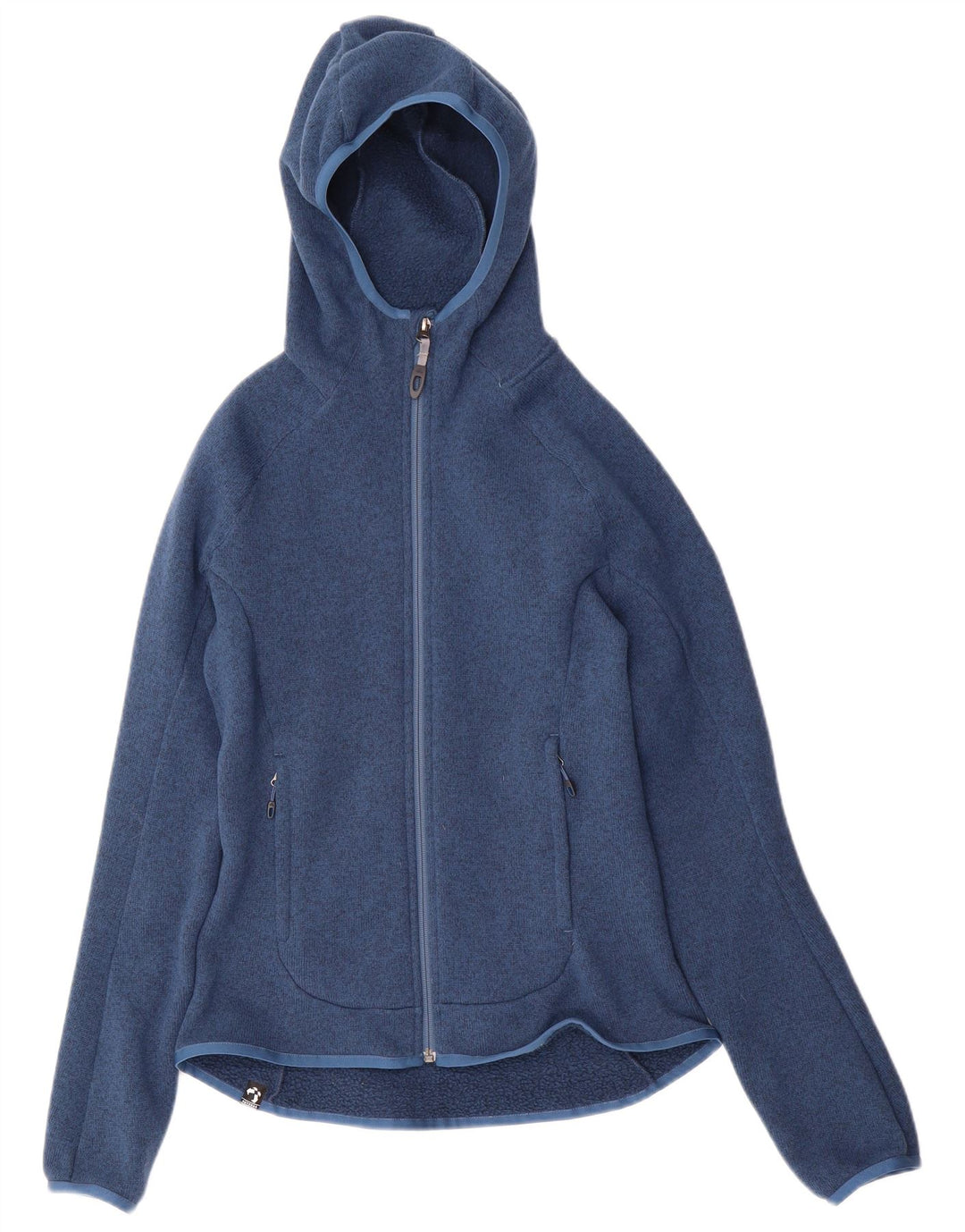 ADIDAS Womens Zip Hoodie Sweater UK 10 Small  Blue Polyester