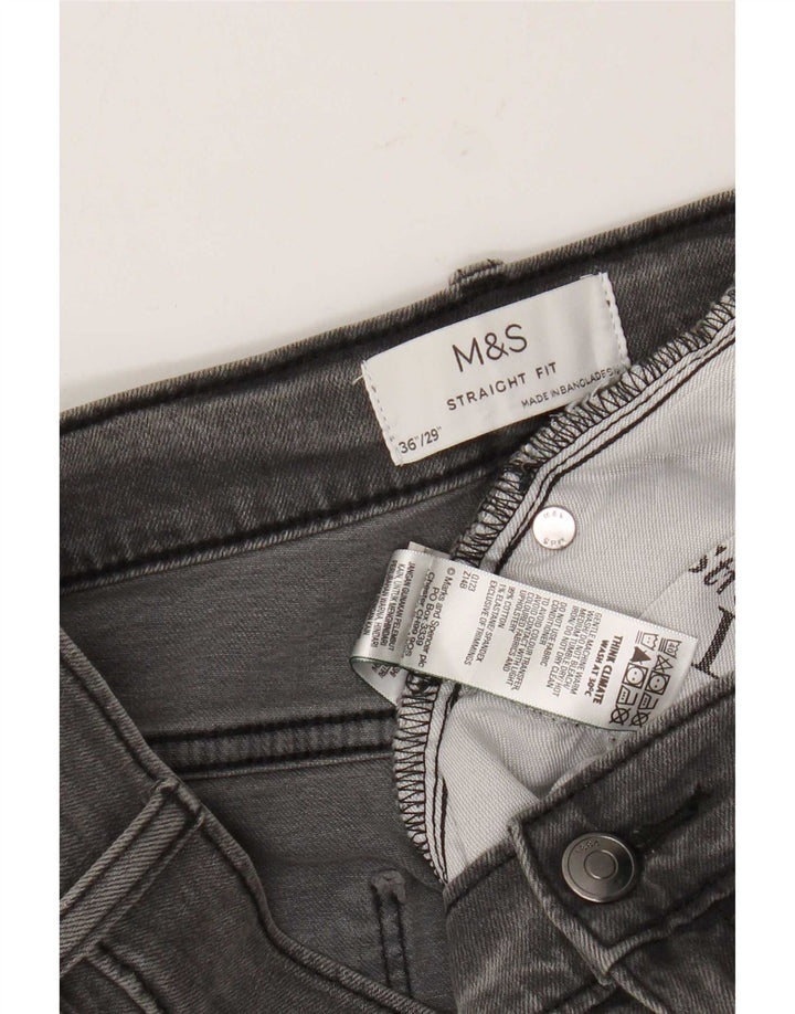 Blugi drepti pentru bărbați Marks & Spencer W36 L29 bumbac gri