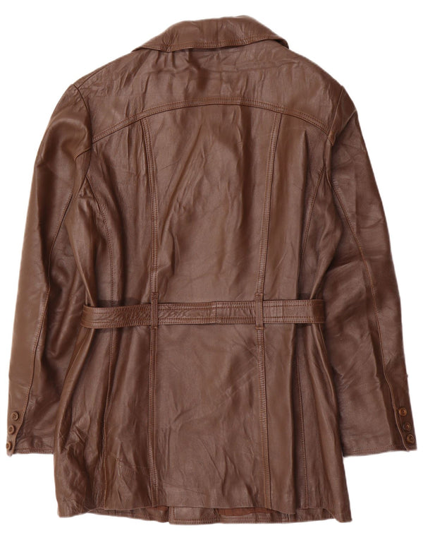 Jachetă din piele vintage pentru bărbați cu două pieri IT 52 XL din piele maro