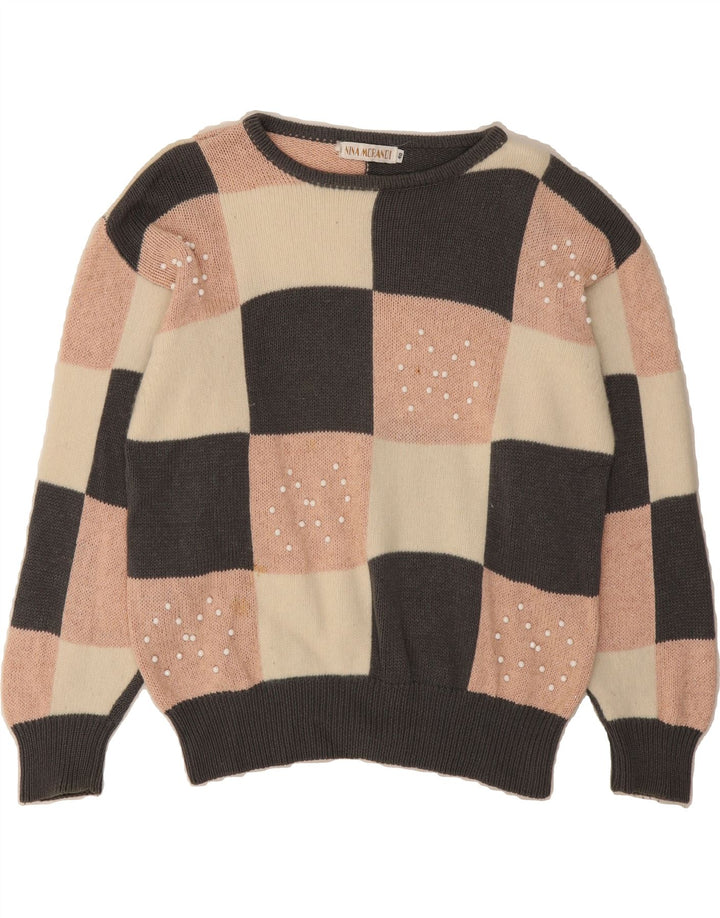 VINTAGE Womens Boat Neck Jumper Sweater EU 40 Medium Multicoloured Vintage Vintage and Second-Hand Vintage from Messina Hembry 