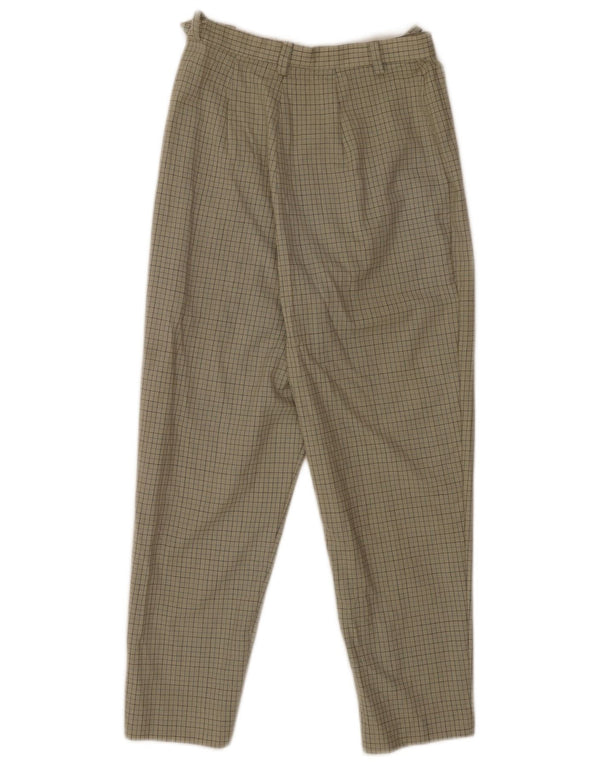 VIAMAGGIO Pantaloni tăiați conici cu talie înaltă pentru femei L26 L24 kaki vichy