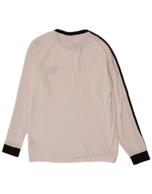Adidas Mens Regular Top cu mânecă lungă, alb mediu, bumbac