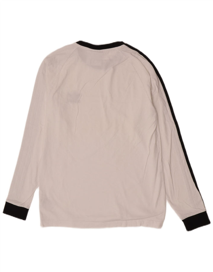 Adidas Mens Regular Top cu mânecă lungă, alb mediu, bumbac