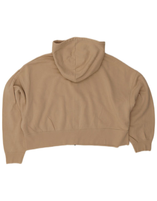 Pulover Nike Crop Oversized Zip Hoodie pentru femei UK 10 Small Beige Bumbac
