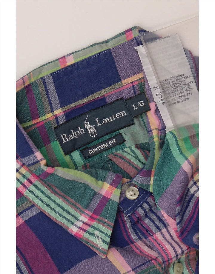 Cămașă personalizată pentru bărbați Ralph Lauren, bumbac cu carouri mari, multicolore