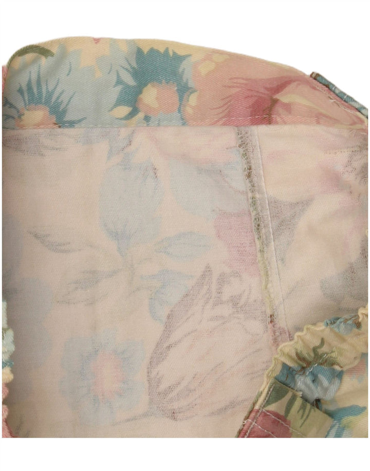 Fusta dreaptă pentru femei VINTAGE cu talie înaltă W30, galben mediu, floral